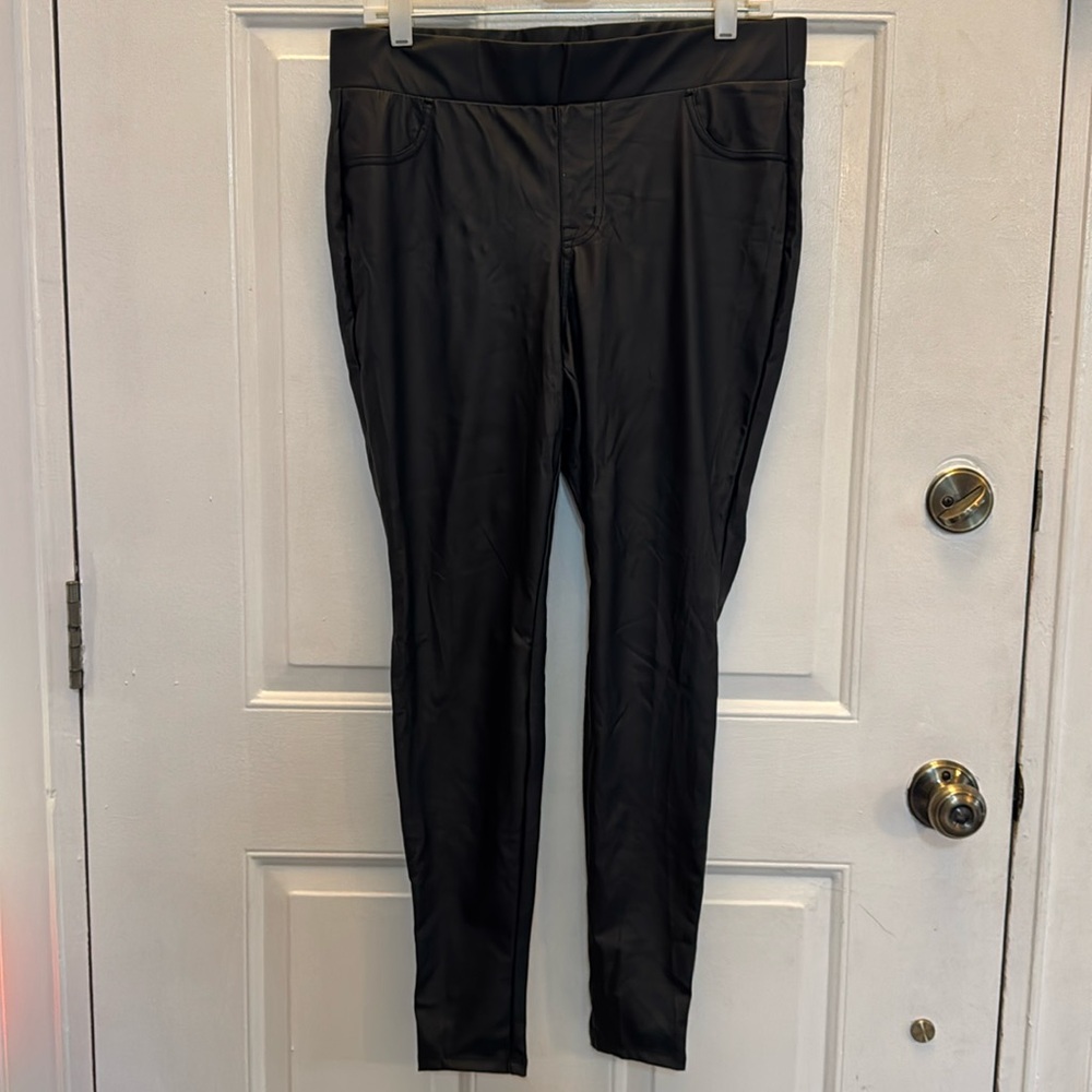 Torrid Womens Faux Leather Leggings Black Size 2 Polyester Spandex